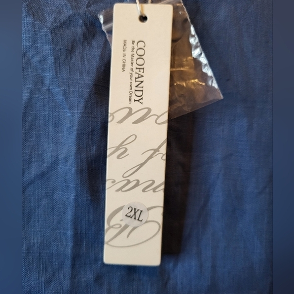 NWT Coof Andy 2XL Blue Mandarin Collar Tunic unisex - Picture 10 of 15